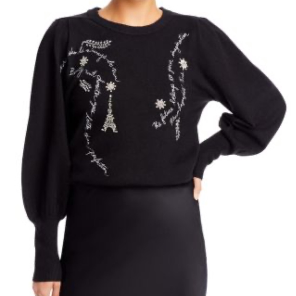 150.NWT KARL LAGERFELD PARIS
Embellished Quote Sweater